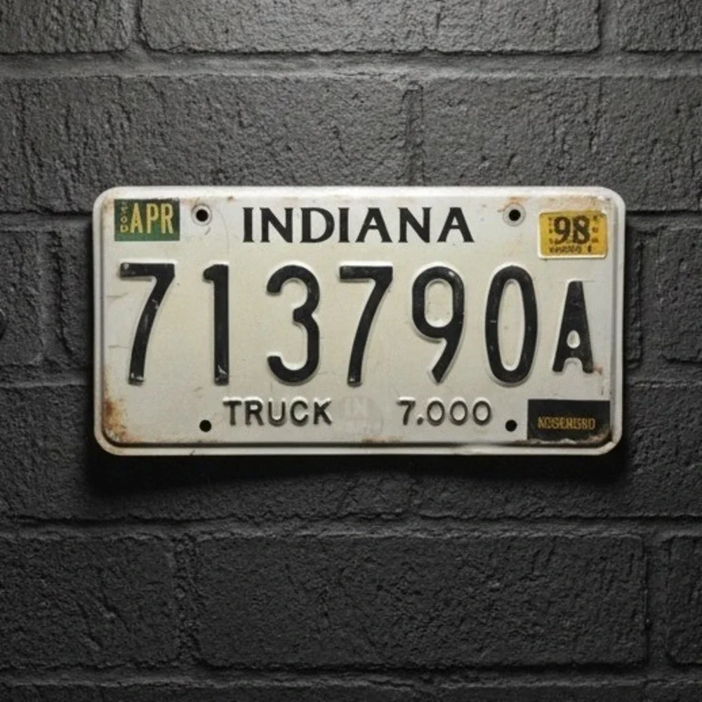 Indiana Vintage 1998 Truck License Plate 713790A Kosciusko County 7000 lb Metal